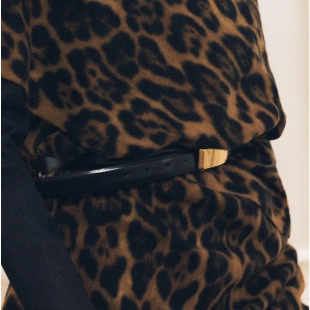 THIN LEATHER BELT WITH RECTANGULAR BUCKLE - Black… - image 3